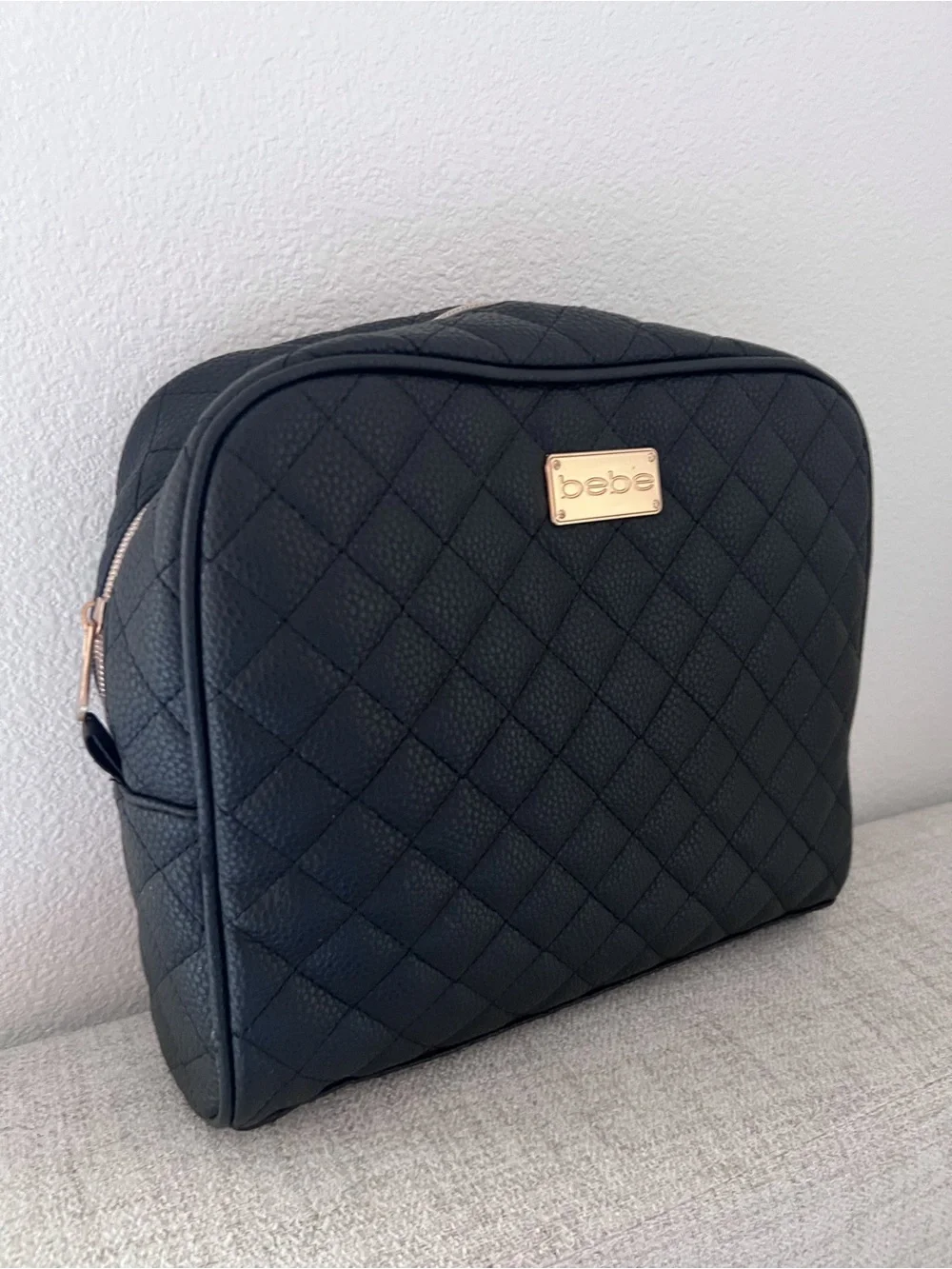 Bebe Large Quilted Cosmetic Pouch